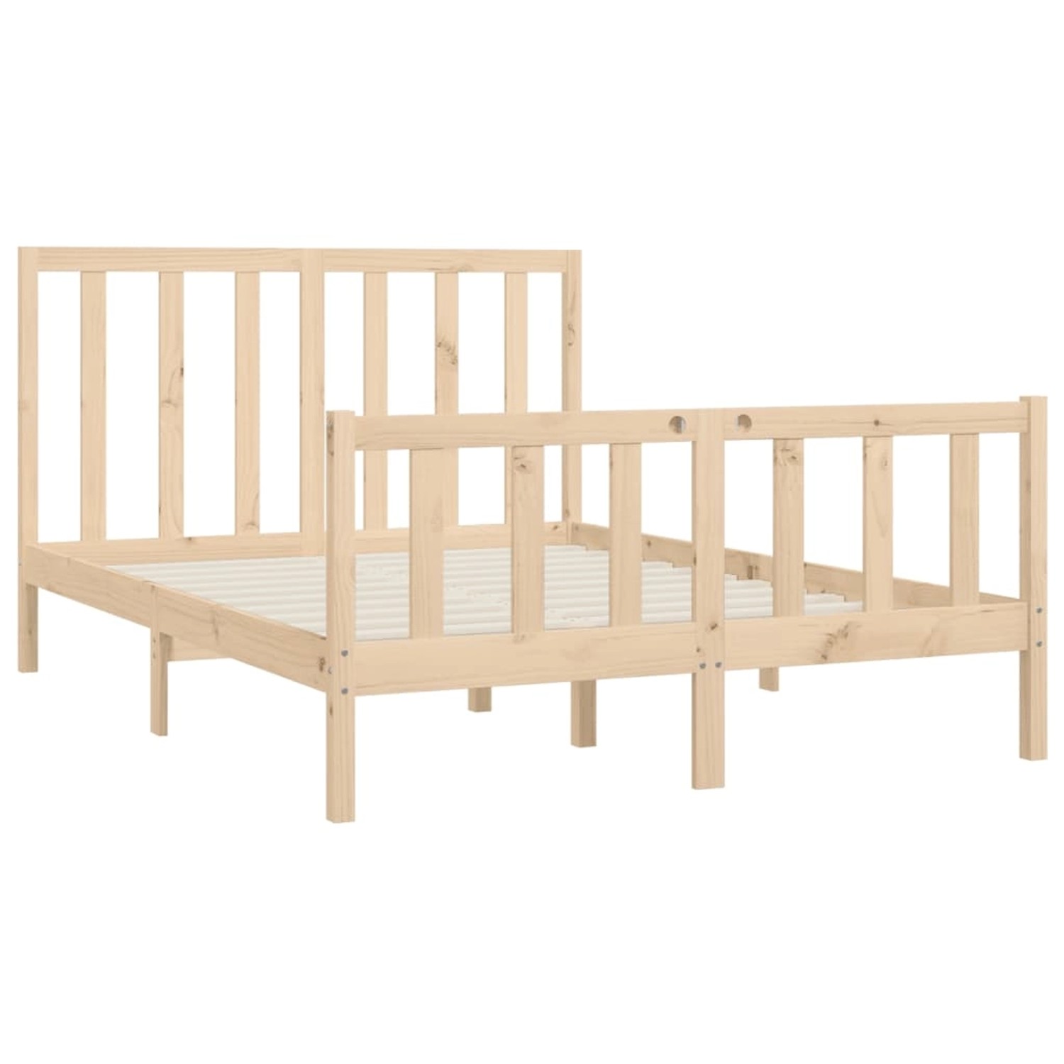 vidaXL Massivholzbett, 120x200 cm, Kiefernholz Bett mit Lattenrost und Kopfteil.