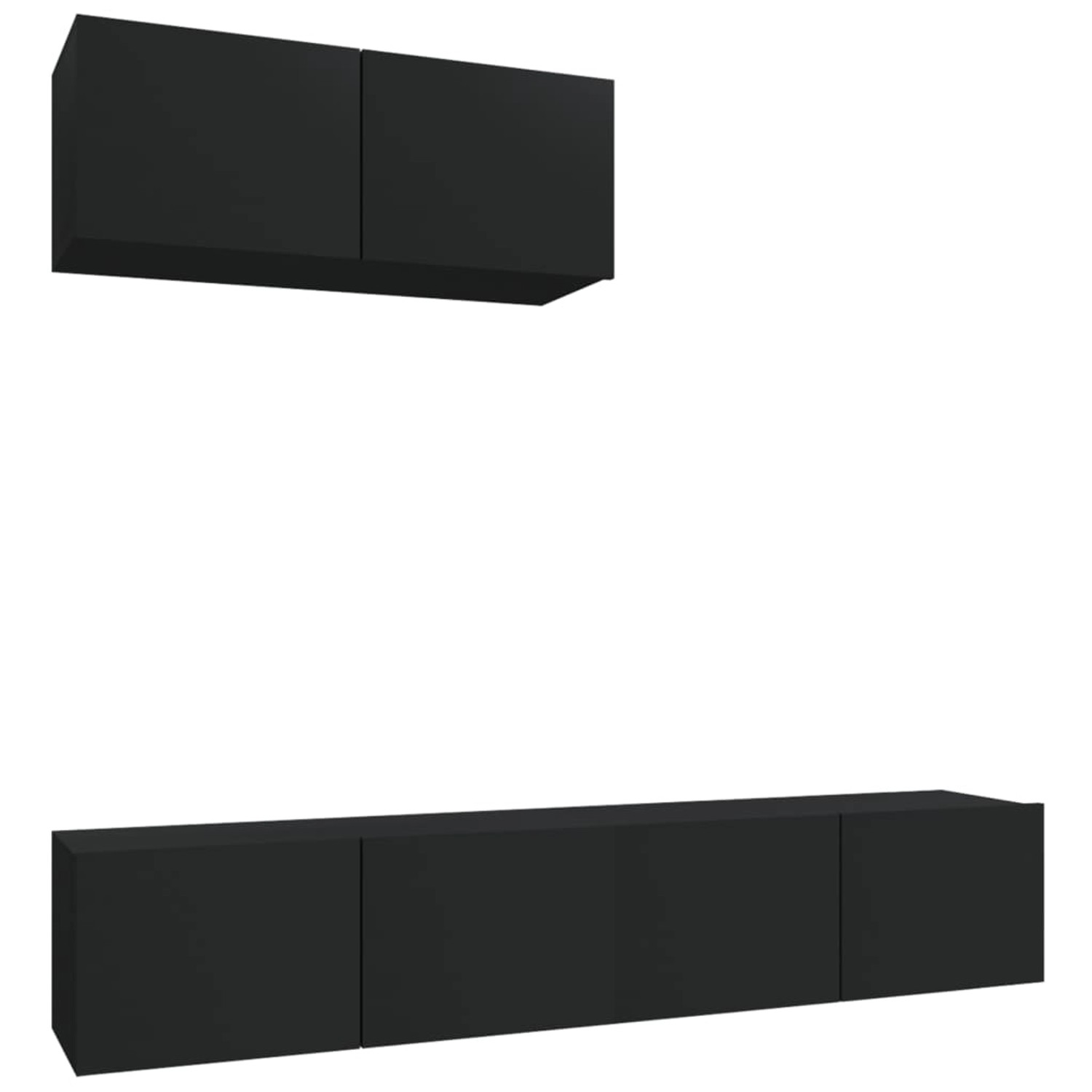 vidaXL 3-tlg. TV-Schrank-Set Schwarz Holzwerkstoff 2 günstig online kaufen