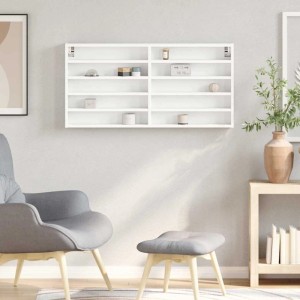 vidaXL Vitrinenschrank Weiß 100x8,5x50 cm Holzwerkstoff 847947