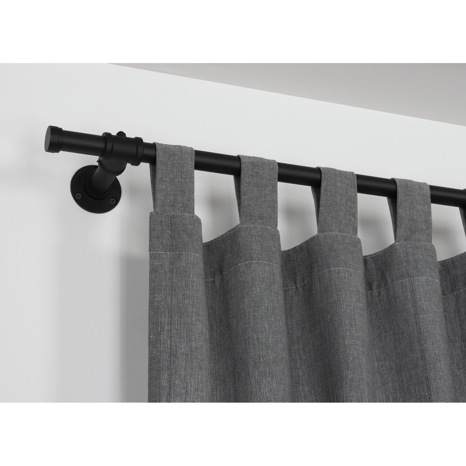 Gardinia Träger Industrial Home, schwarz, 10 cm, für Gardinenstange Ø 25 mm.