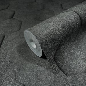 Rolle Marburg Vliestapete Loft Superior 2, grafisch, schwarz mit 3D-Optik.