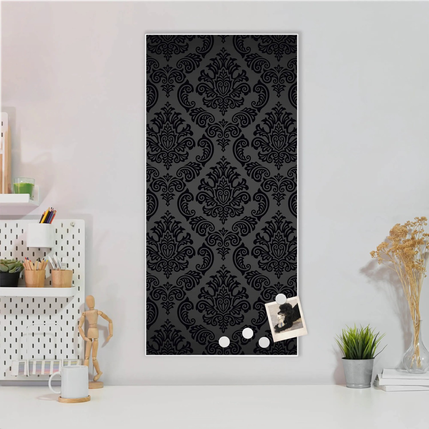 Banjado Magnettafel 37x78 Cm – Magnetpinnwand Mit Motiv Acht Eulen, Inkl. 4 Magnete & Montageset, Für Küche, Büro & Kinderzimmer