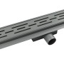 VerosanPro Duschrinne Nakia Komplettset mit Designrost in Matt Hellgrau, 100 cm lang.
