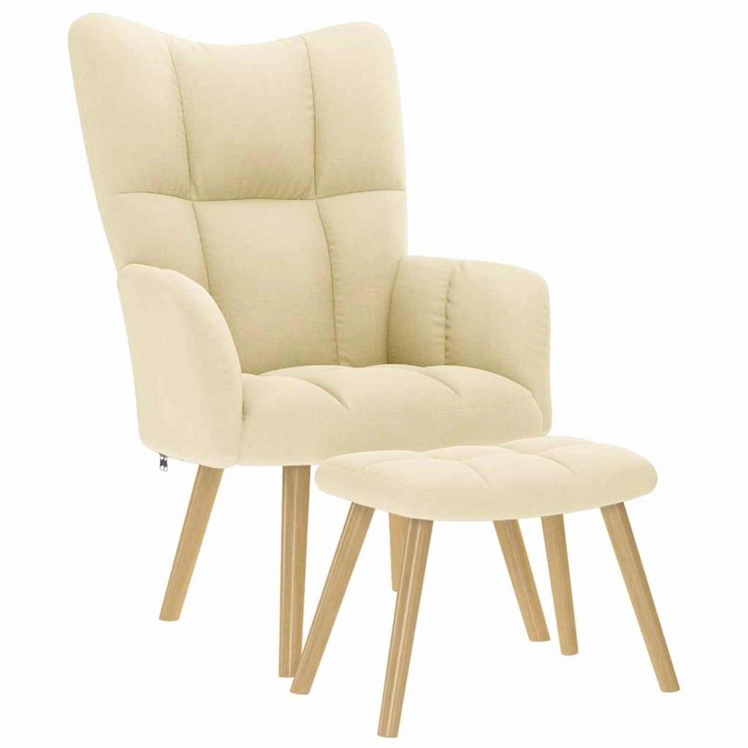 vidaXL Relaxsessel mit Hocker Creme Stoff 4016785
