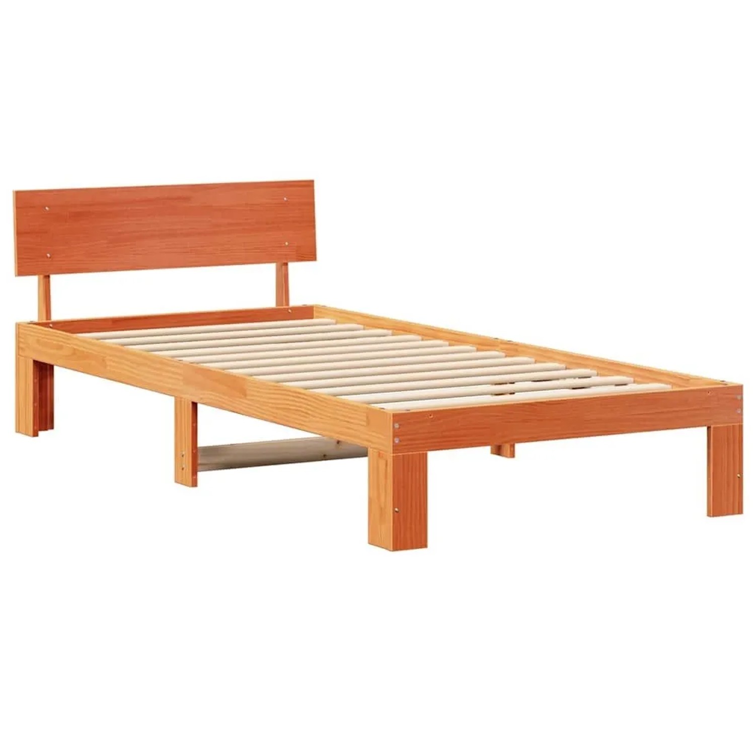 vidaXL Bettrahmen Wachsbraun 90 x 190 cm Massives Kiefernholz 872676