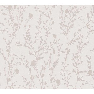 Rosa Blumentapete mit zarten Blumenmotiven für Schlaf- und Esszimmer.