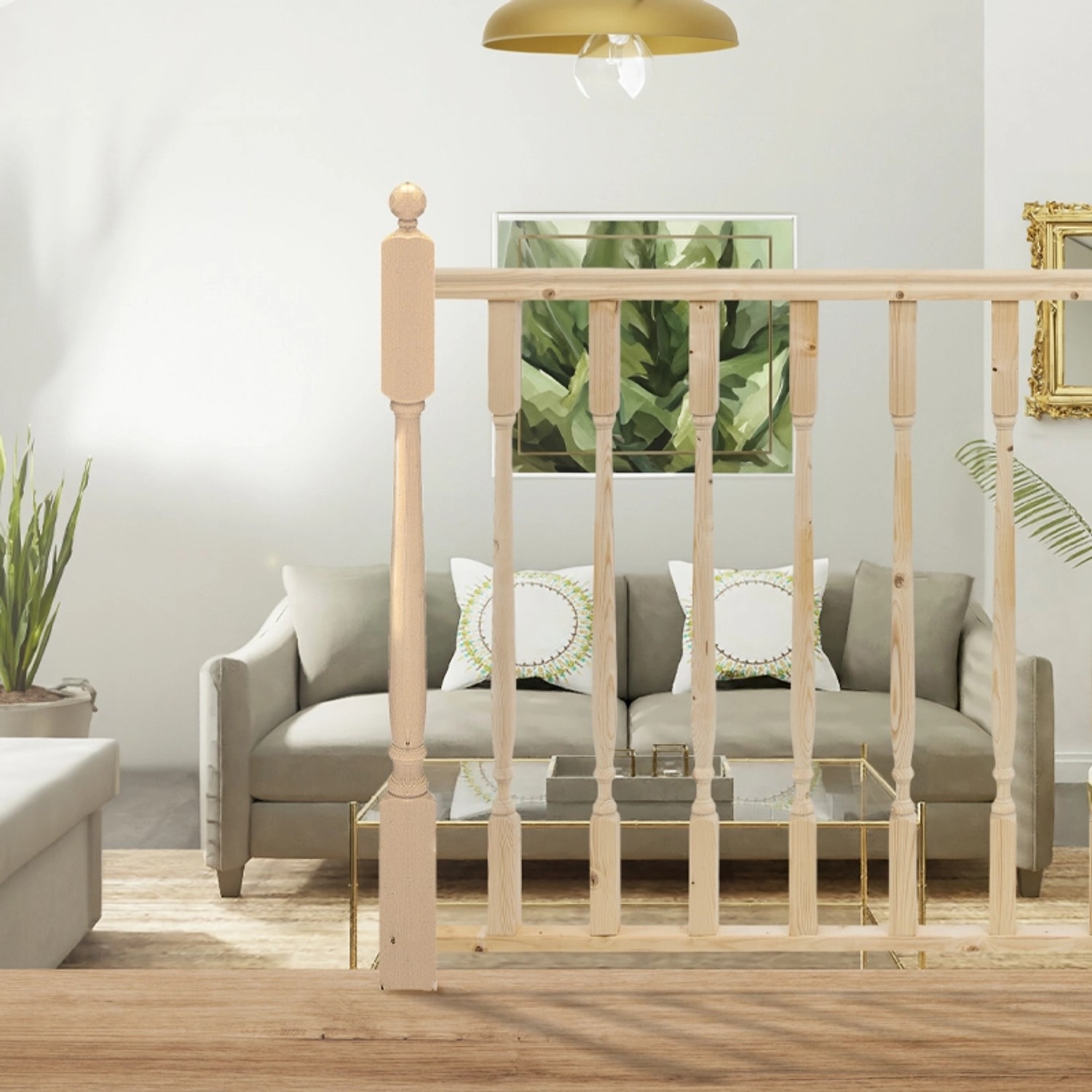 Kordo Geländerpfosten-Set aus Fichte Royal für 2m Holzgeländer im Innenraum.