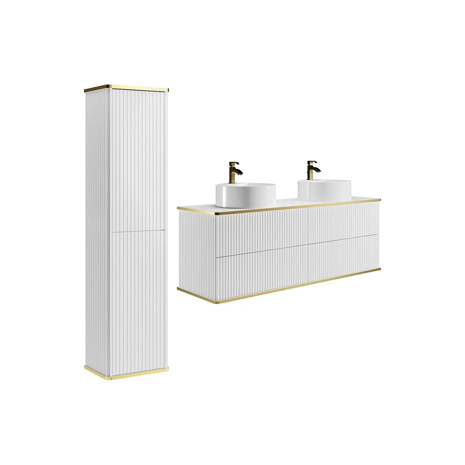 Vente-unique Badmöbel-Set Keliza Weiß 150 cm