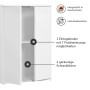 Weißer mokebo Midischrank, ein kompakter Büroschrank/Allzweckschrank mit zwei Türen und einem Einlegeboden.