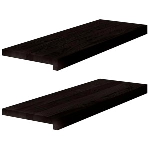 vidaXL Treppenstufen 2 Stk Dunkelbraun 70x30x2 cm Massivholz Eiche 3283802