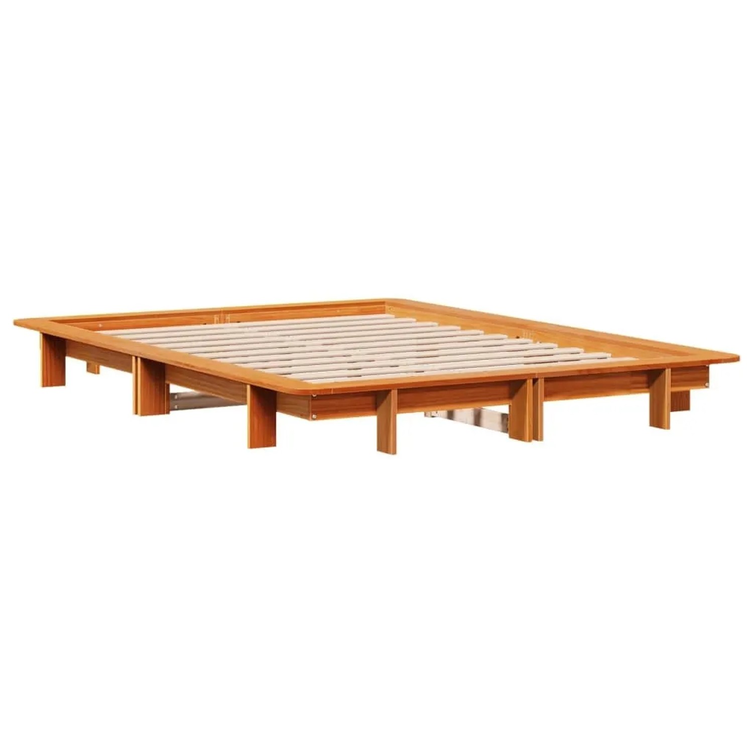 vidaXL Massivholzbett ohne Matratze Wachsbraun 150x200 cm Kiefernholz 85065 günstig online kaufen