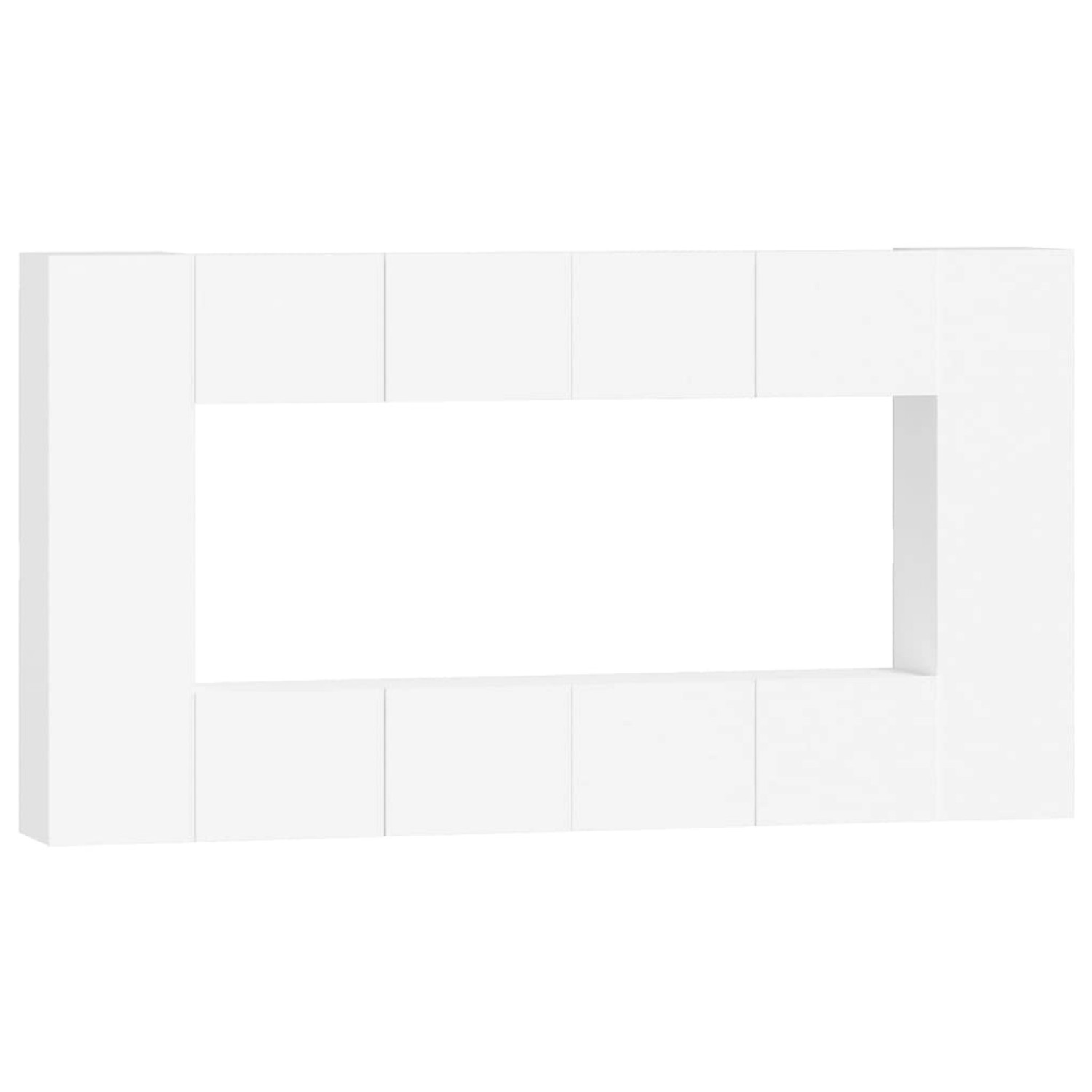 vidaXL 8-Tlg TV-Schrank-Set Weiß Holzwerkstoff 3114286 günstig online kaufen