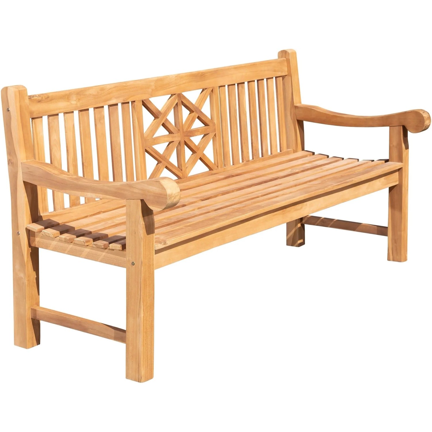 DELUKE Gartenbank Teakbank VUZAR Holz Teak 200x72x92cm Holzbank 200cm Bank Mit Lehne Wetterfest Bank Garten Terrasse