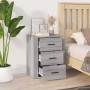 vidaXL Nachttisch Grau Sonoma mit 3 Schubladen, Holzwerkstoff, 50x36x60 cm.