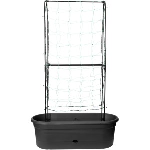 Elho Pflanzwand Veggie Wall Living, schwarz, mit Rankgitter. Ideal für Kletterpflanzen und Gemüse.