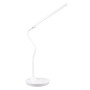 Weiße Reality LED-Tischleuchte Toro mit flexiblem Arm, ideal als Schreibtischlampe.