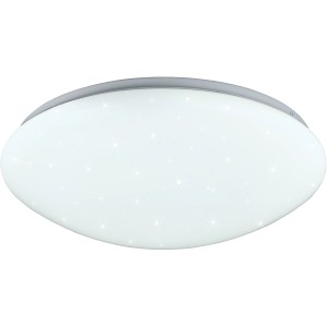 Weiße Reality LED-Deckenleuchte Lukida mit Sternenhimmel-Effekt für Wohn- und Schlafzimmer.