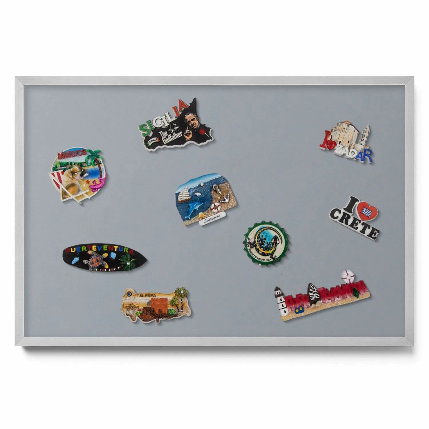Tulup Magnettafel Wand-Magnettafel für Reisesouvenirs Farbe Grau 60x40 cm B günstig online kaufen
