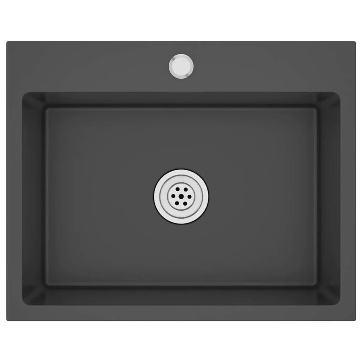 vidaXL Handgemachte Einbauspüle Schwarz Edelstahl 51511
