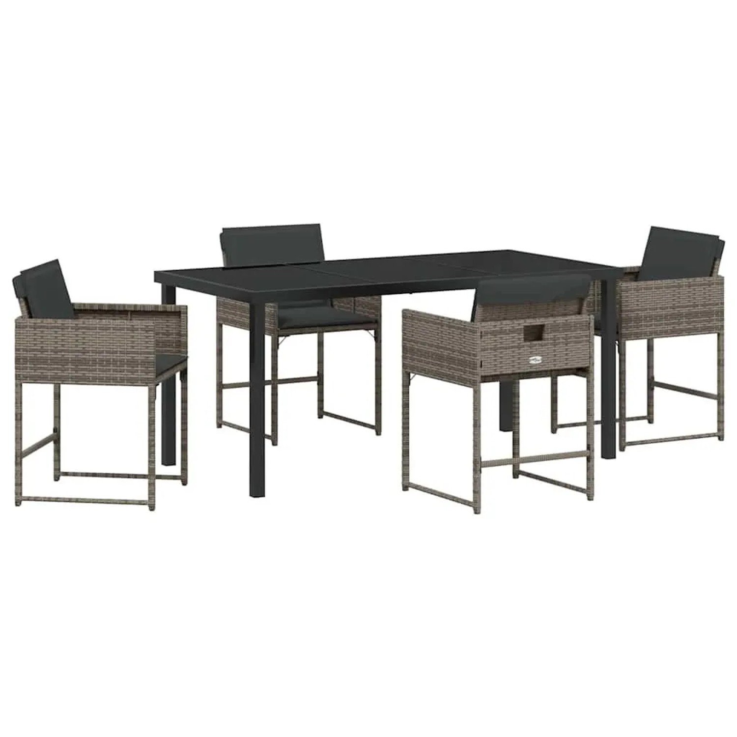 vidaXL Garten Essgruppe 5-Tlg Grau Poly-Rattan 3380723 günstig online kaufen
