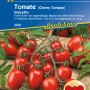 Kiepenkerl Cherry-Tomate Dolcetto F1-Hybride mit roten, ovalen Früchten an Rispen.