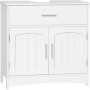 Weißer EUGAD Waschbeckenunterschrank mit einer Schublade und zwei Türen. Moderner Badschrank aus MDF für Stauraum.