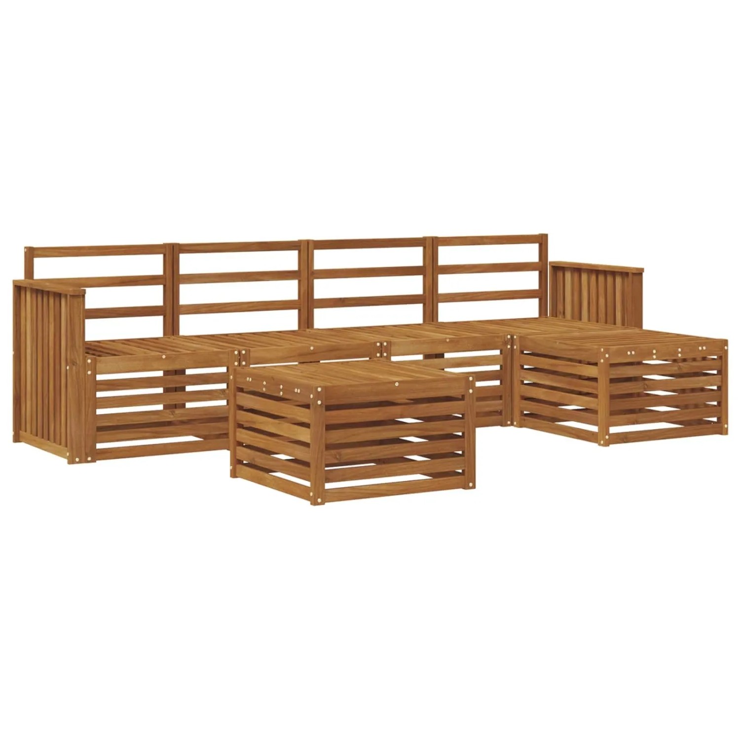 vidaXL Sofagarnituren 6 Tlg Natur Massivholz Akazie 3374684