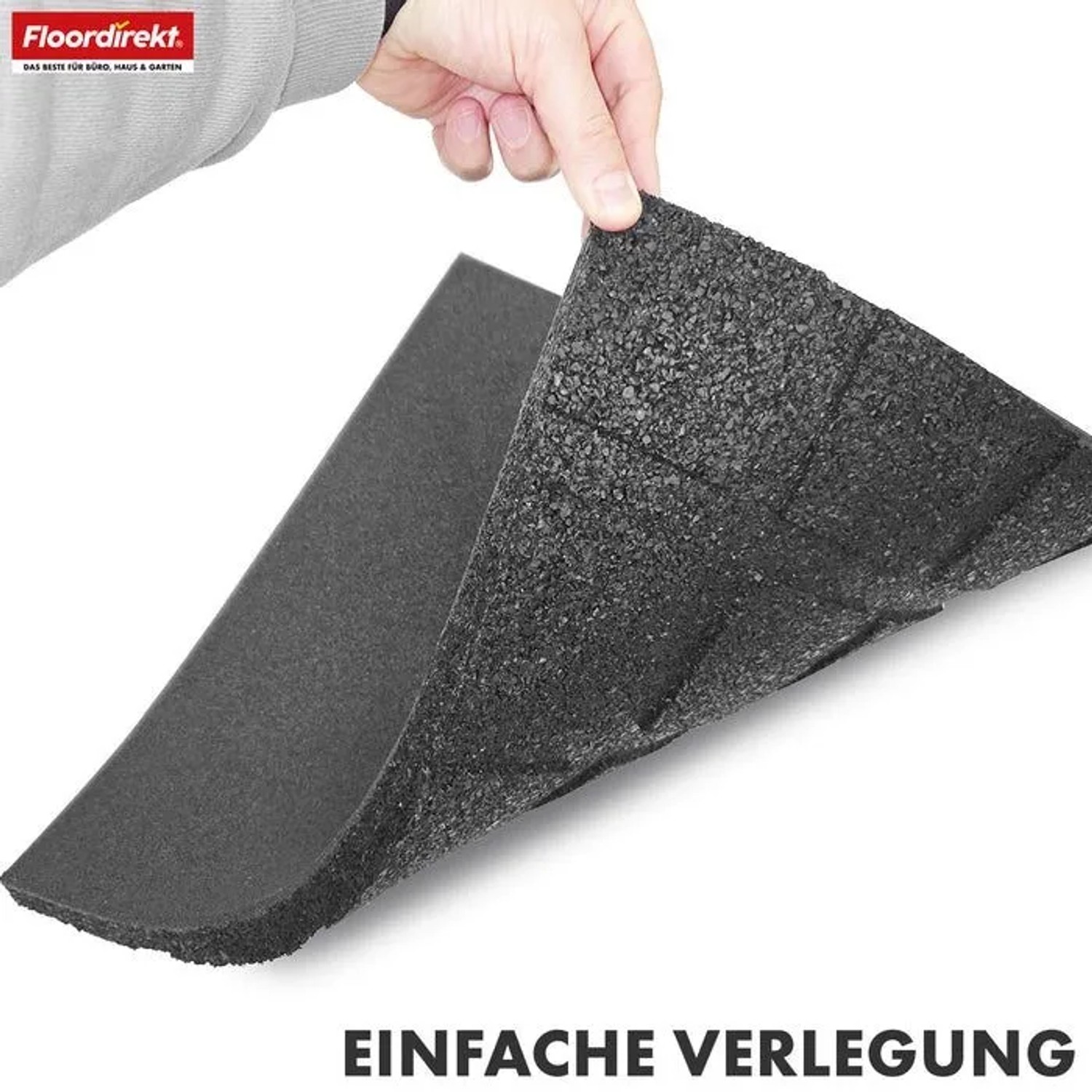 Floordirekt Fallschutzmatte Elastikmatte Fallschutzplatte mit Drainage 50 x 50 x 4 cm Grau_6