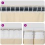 Cremefarbene Samtvorhänge: Drei Aufhängevarianten mit Tabtop, Haken und Clips. Vielseitige Fenstervorhänge.