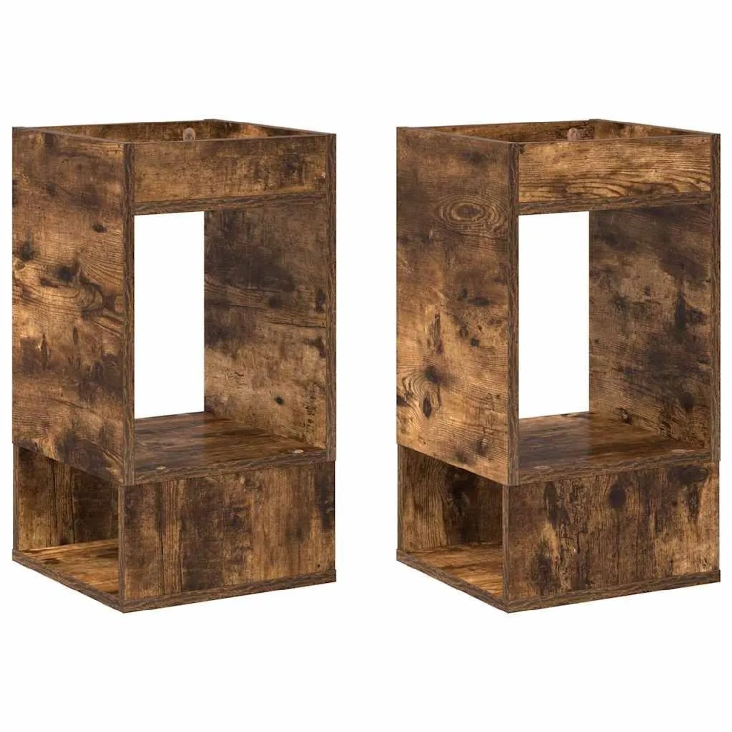 vidaXL Beistelltisch 2 Stk Geräucherte Eiche 30 x 30 x 56 cm 890937