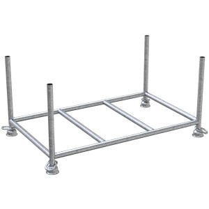 Schake Stapelpalette, feuerverzinkt, 1,5x0,87x0,6m, für Baugeräte und Lagertechnik.