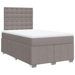 vidaXL Boxspringbett mit Matratze Taupe 120x200 cm Stoff 3291653