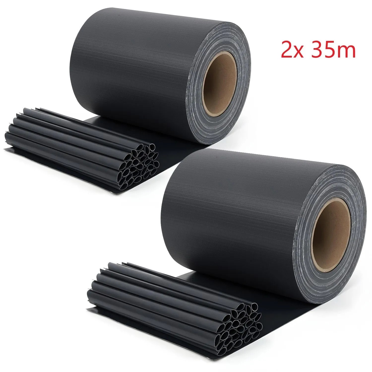 Sekey PVC Sichtschutzstreifen für Doppelstabmatten Blickdicht Sichtschutz 2x35m Anthrazit