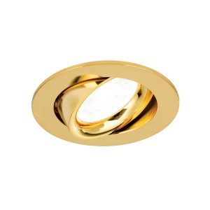 Goldener Orion Einbaustrahler aus Aluminium, schwenkbar, für GU10 Leuchtmittel.