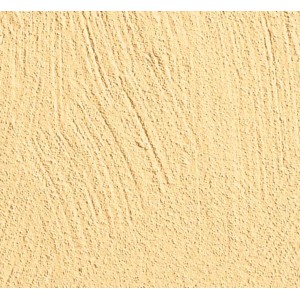 Nahaufnahme: Honiggelber Knauf Compact Color Putz mit Struktur.