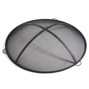 Schwarzer CookKing Funkenfang aus Stahl, Zubehör für Feuerschalen mit Ø 59 cm.