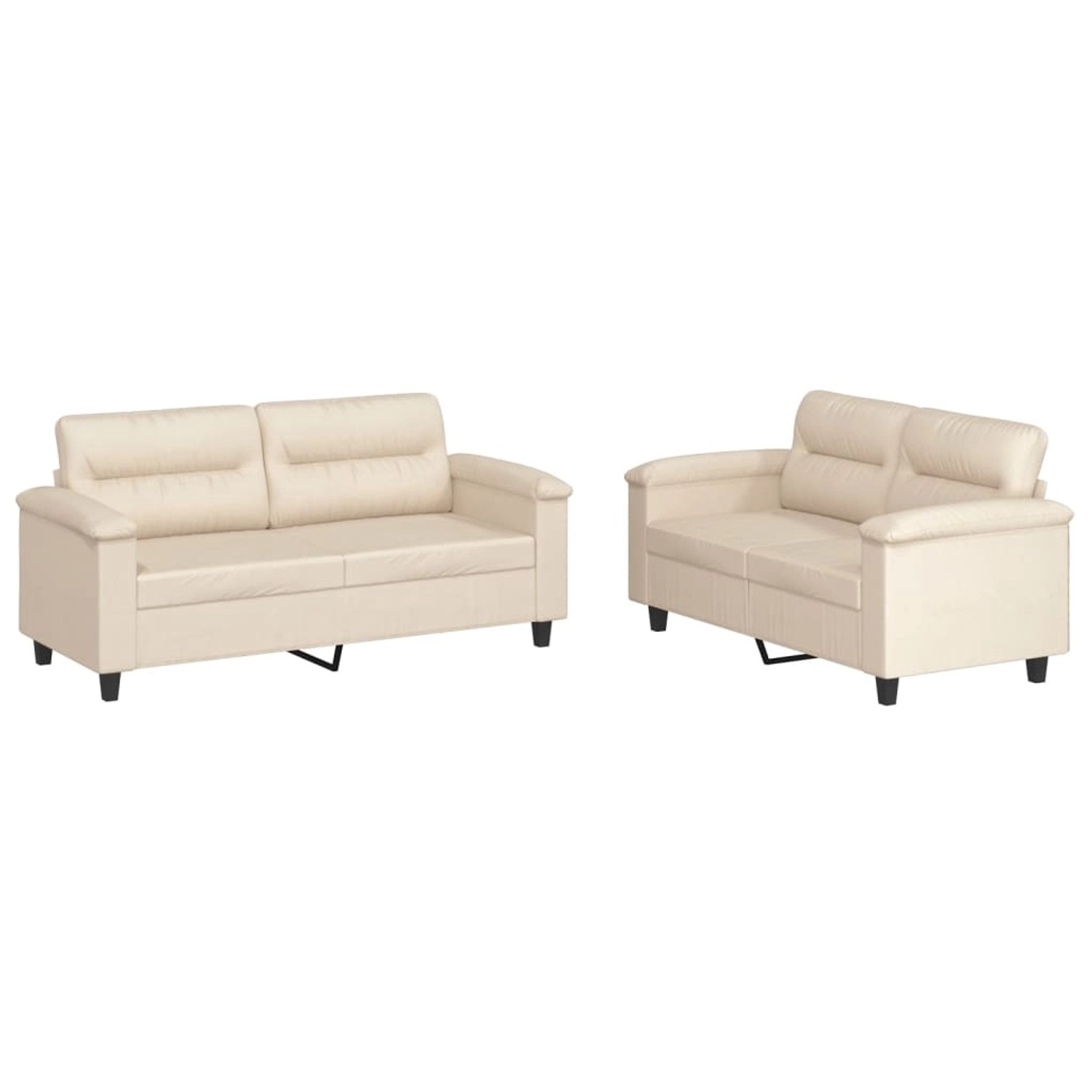 vidaXL 2-Tlg Sofagarnitur mit Kissen Beige Mikrofasergewebe 3202319 günstig online kaufen