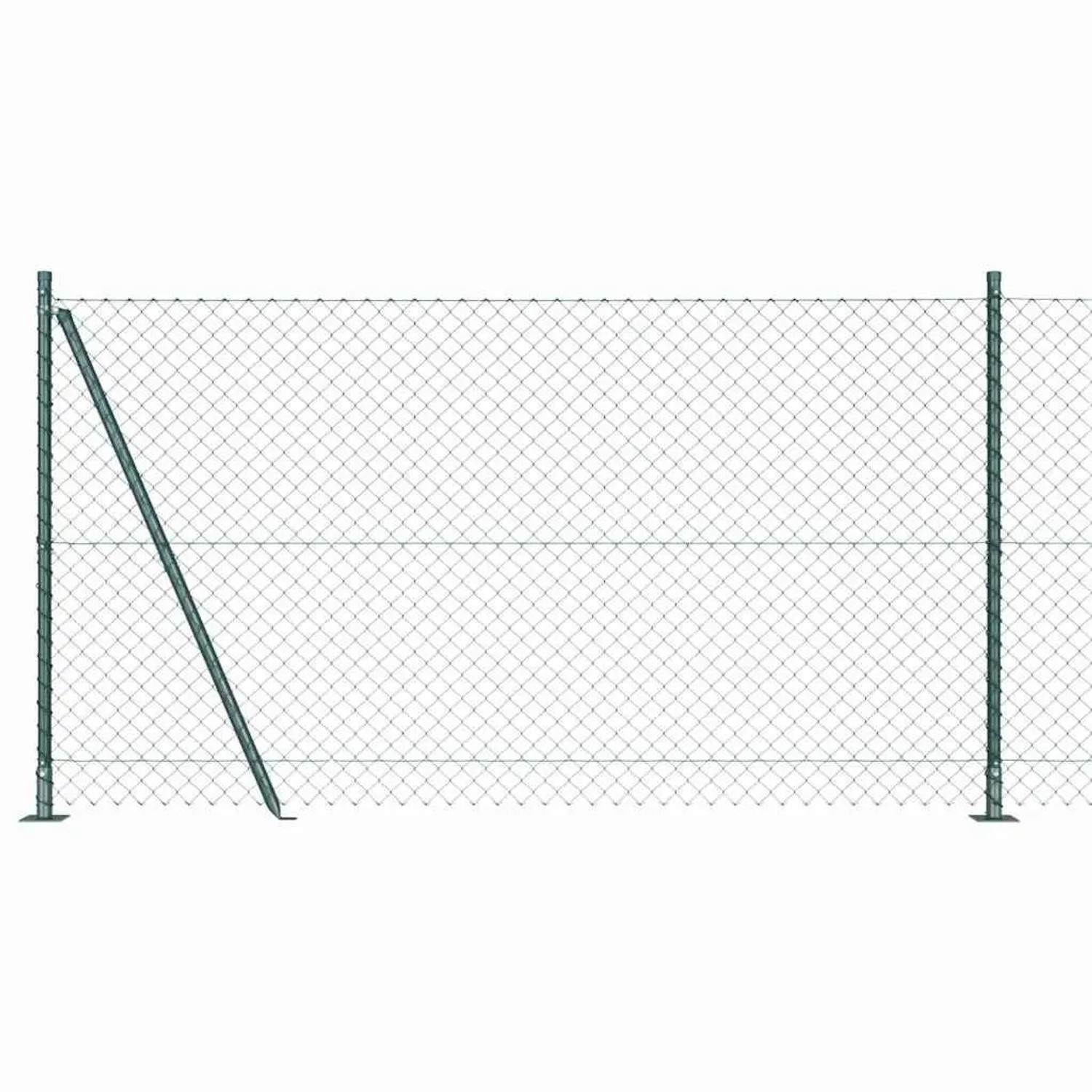 vidaXL Zaunpfosten Grün 25 x 1,2 m 60 x 60 mm Netz Stahl und PVC 3351250 günstig online kaufen