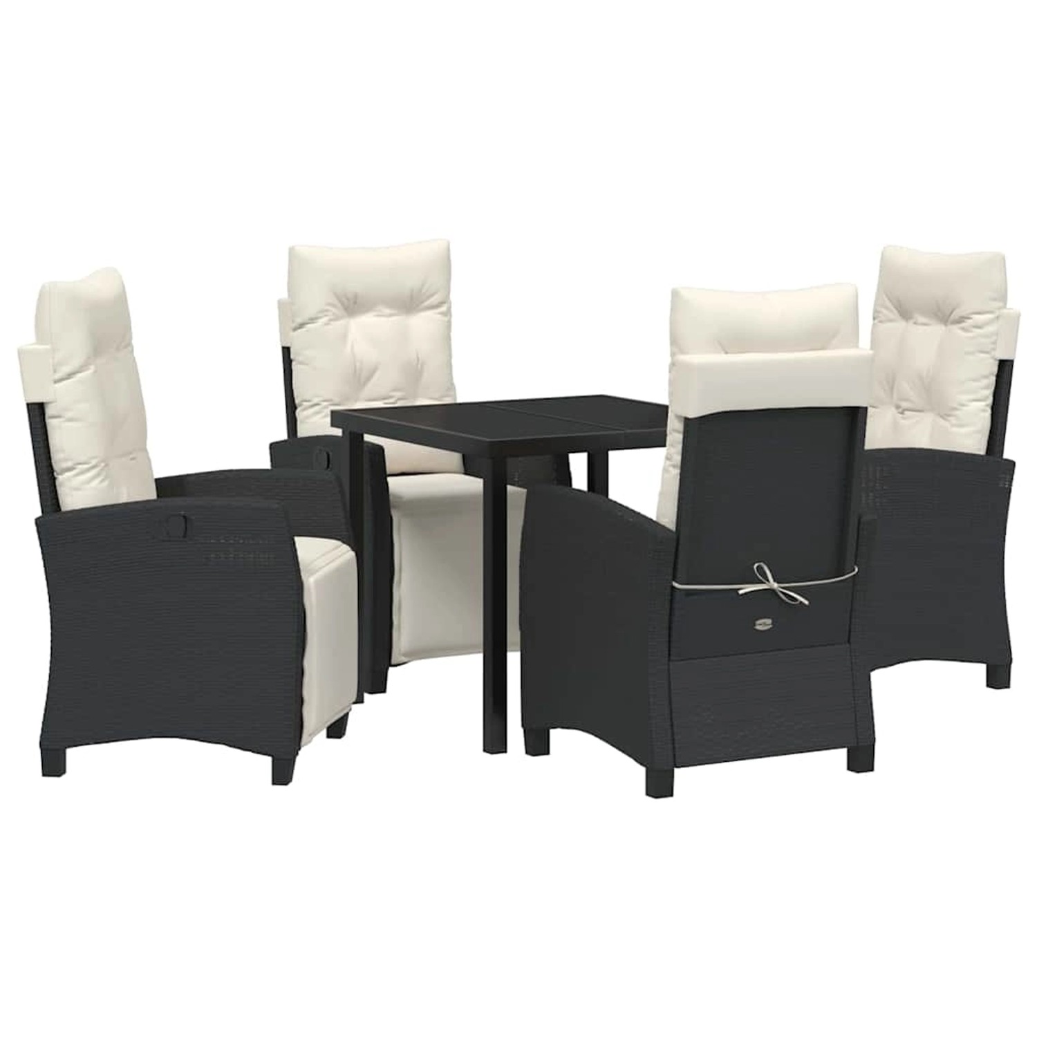 vidaXL Garten Essgruppe 5-Tlg Schwarz Poly Rattan 3380415 günstig online kaufen
