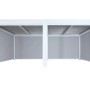 Weiße MCW Alu Pergola L41 mit 6 Seitenwänden, 3x6m, für Terrasse & Garten.