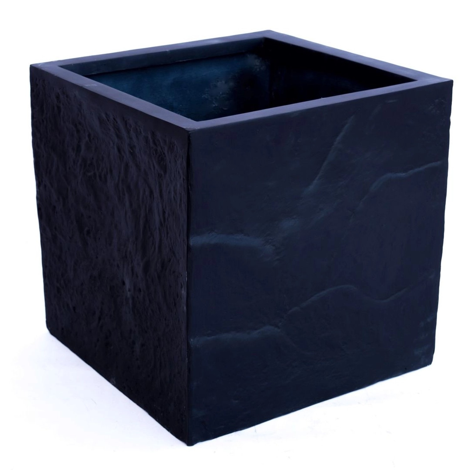 Elegant Einrichten Pflanzkübel Fiberglas Stein-Optik Quadratisch 50x50x50cm günstig online kaufen