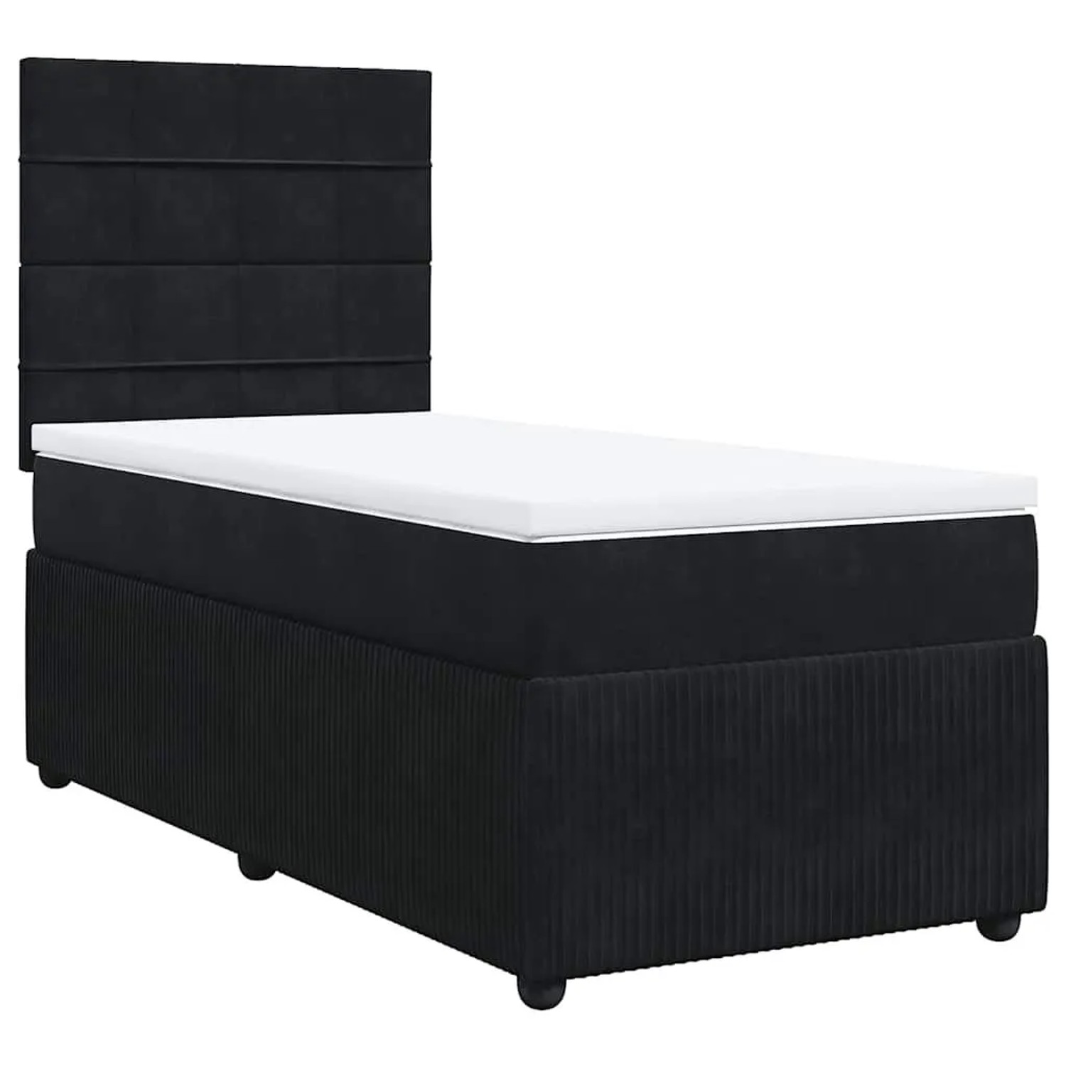 vidaXL Boxspringbett mit Matratze Schwarz 90x200 cm Samt 3292240 günstig online kaufen