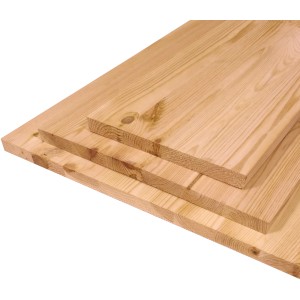 Unbehandelte Leimholzplatte aus Kiefer, Naturwuchs, für Regalböden und Möbelbau.