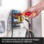 Einhell Werkzeug-Pad mit Elektriker-Werkzeugen im Einsatz an Elektroanlage.