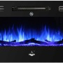 El Fuego Elektrokamin Bern 130 mit LED-Ambientelicht und schwarzem Rahmen. Blaue Flammeneffekt.