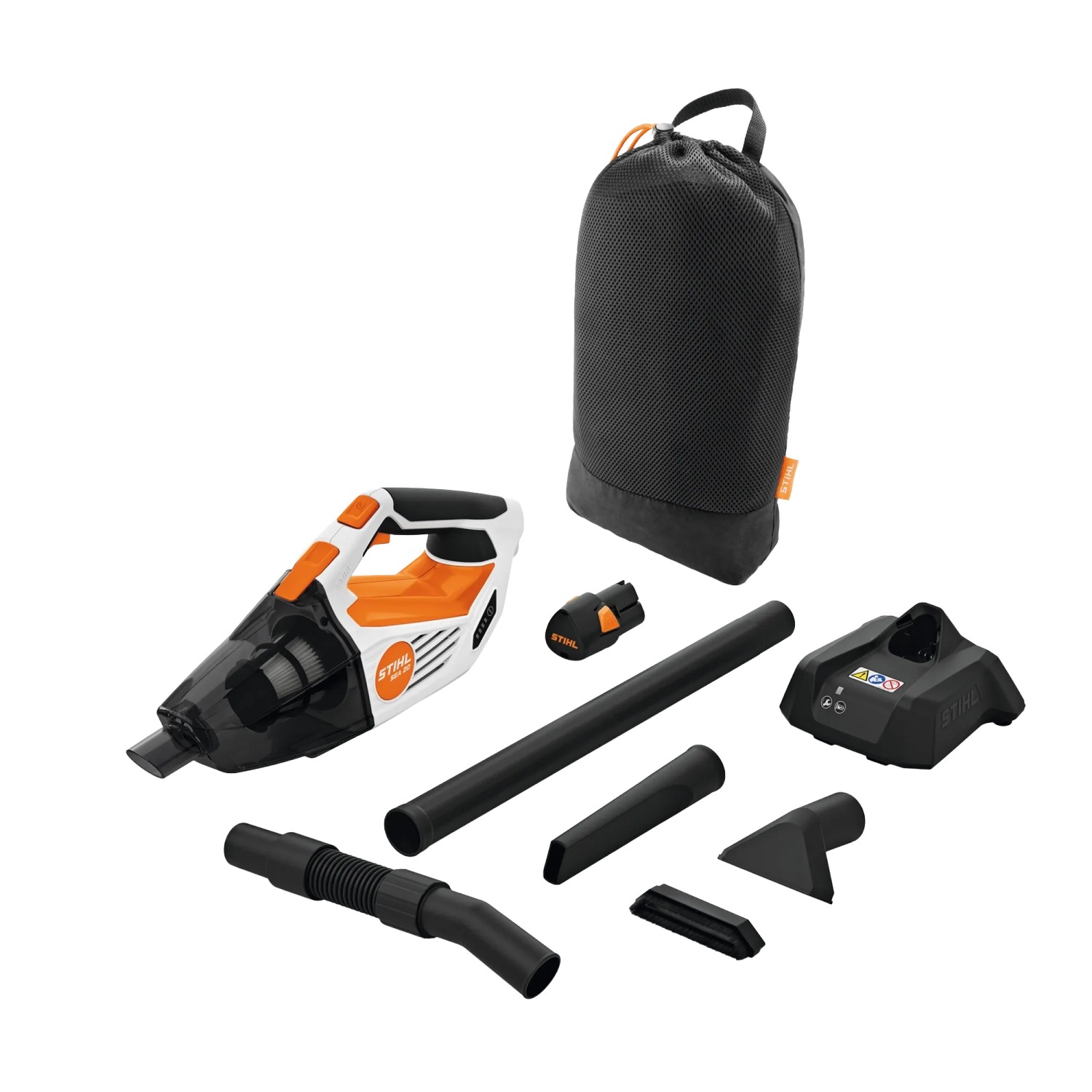 Stihl Akku-Handsauger SEA 20 mit Akku AS 2 und Ladegerät AL 1 Orange-Grau