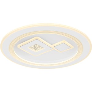 Weiße, dimmbare LED-Deckenleuchte Valeria mit Fernbedienung, 466x74 mm.