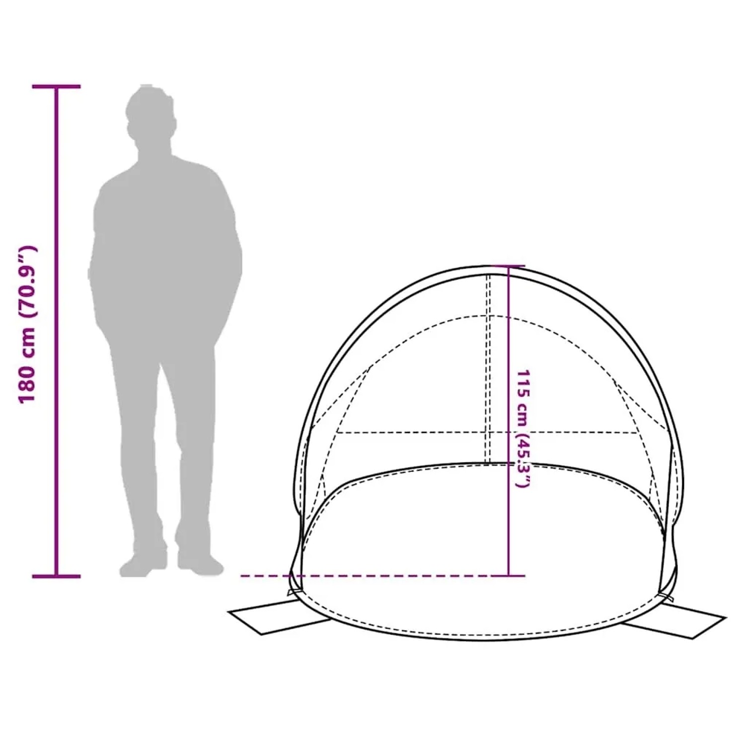vidaXL Strandzelt 2 Personen Seegrün Pop-Up Wasserdicht 4004159_13