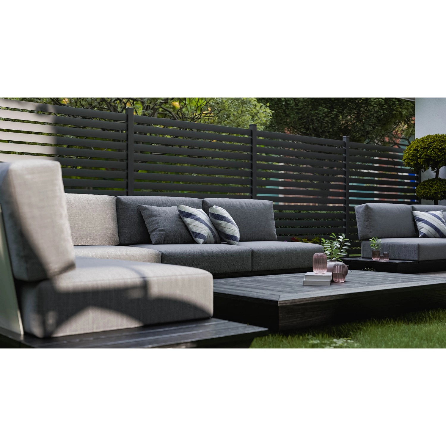 GroJa Steckzaun Lumino Edge 180 cm x 180 cm Anthrazit_2