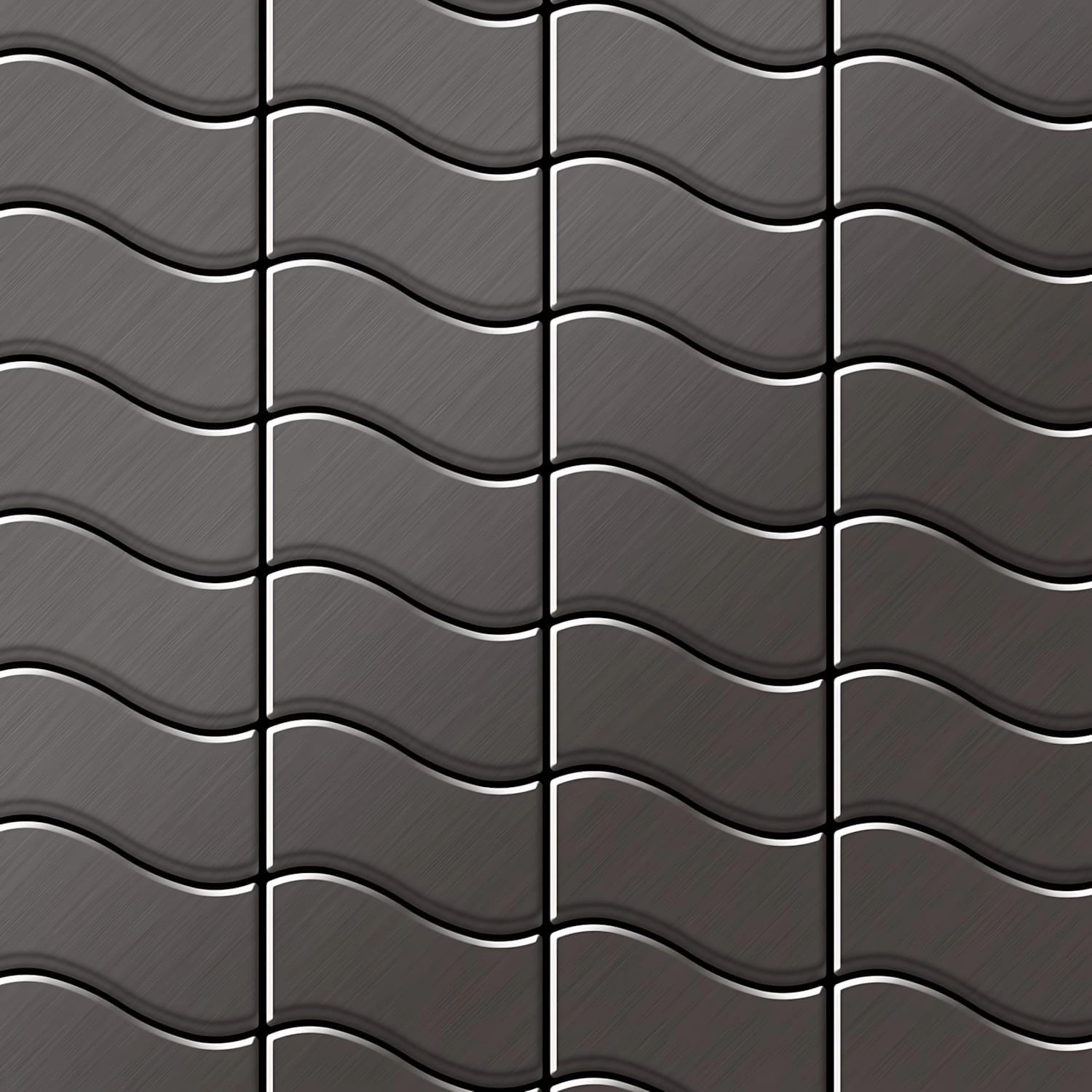 ALLOY Mosaik Fliese Massiv Metall Titan Gebürstet Dunkelgrau 1,6mm Stark Fl günstig online kaufen